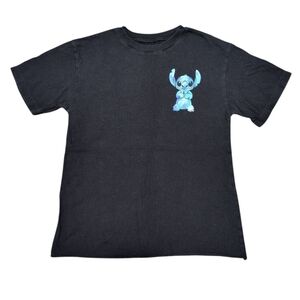 Disney LILO & STITCH T-Shirt Semi Cropped Black size XS